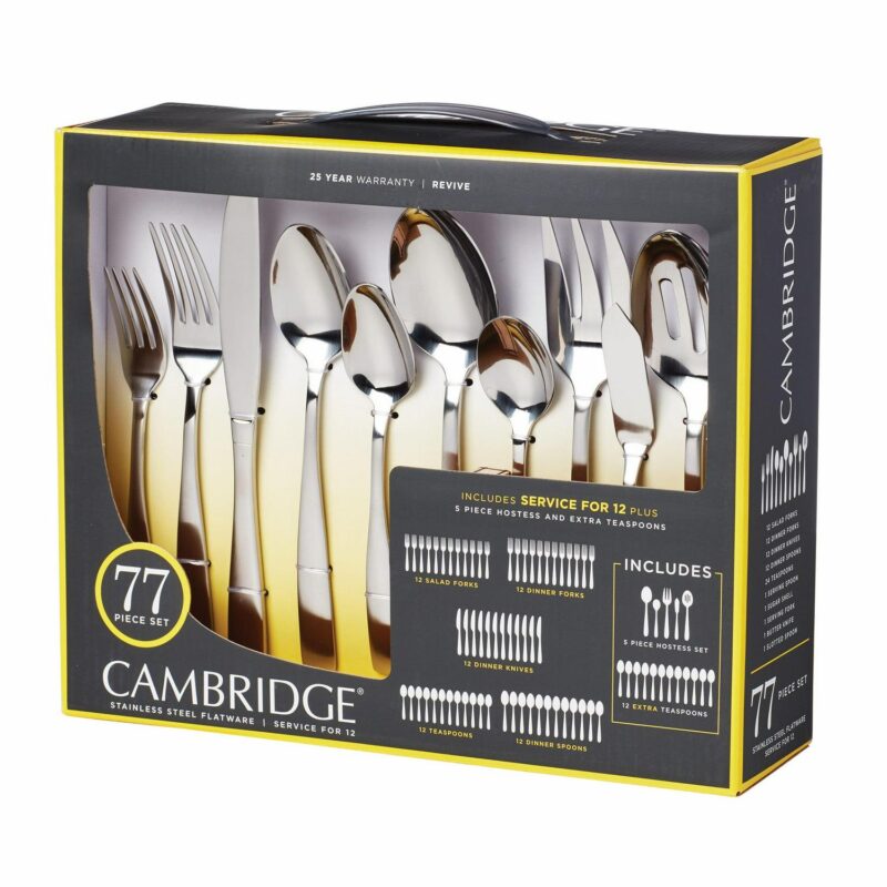 Cambridge Revive Satin 77-Piece Expanded Flatware Set (Service for 12) - Image 4