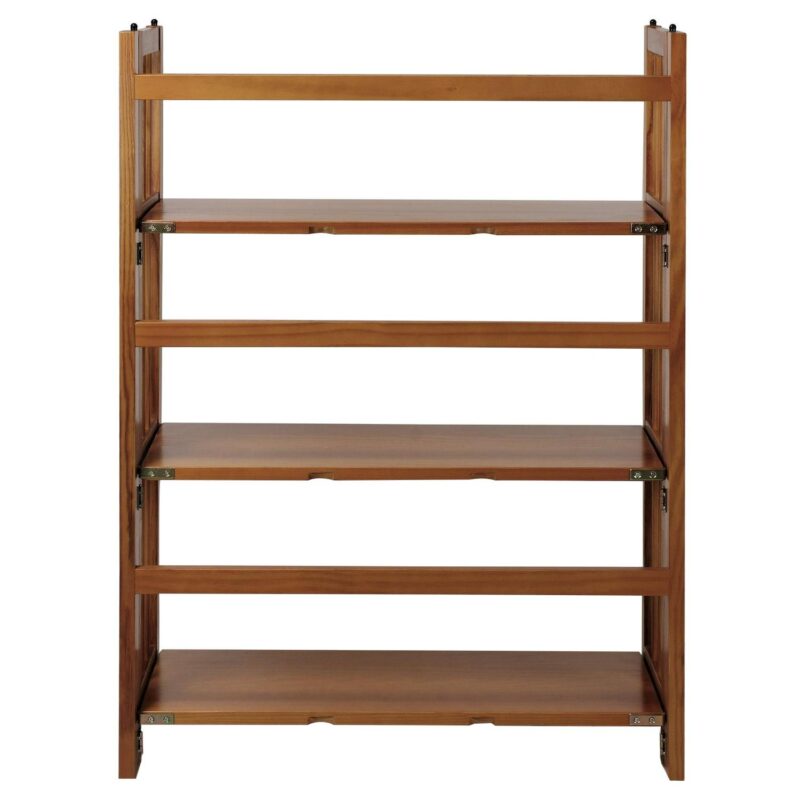 Casual Home 3-Shelf Folding Stackable Bookcase 27.5  Wide-Finish:Black - Image 4
