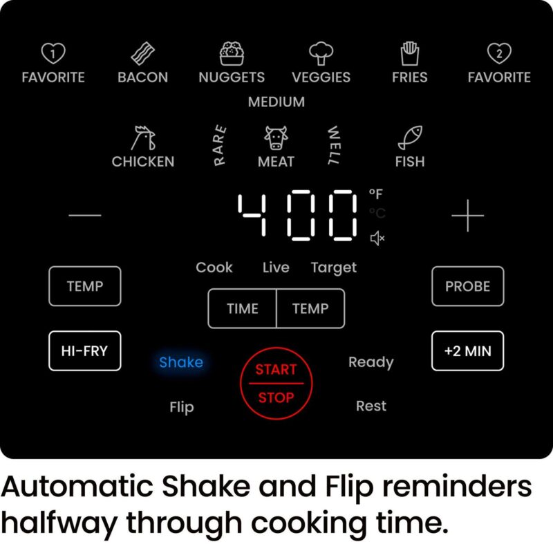 Chefman ExacTemp 5 Qt. Digital Air Fryer with Temperature Probe - Stainless Steel, New - Image 7