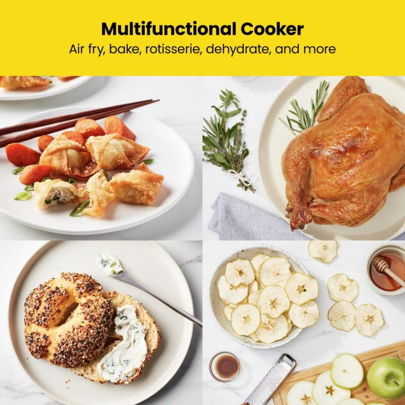 Chefman Multifunctional Digital 10 Qt. Air Fryer+ Rotisserie, Fry, Roast and Bake, 17 Presets - Black, New - Image 4