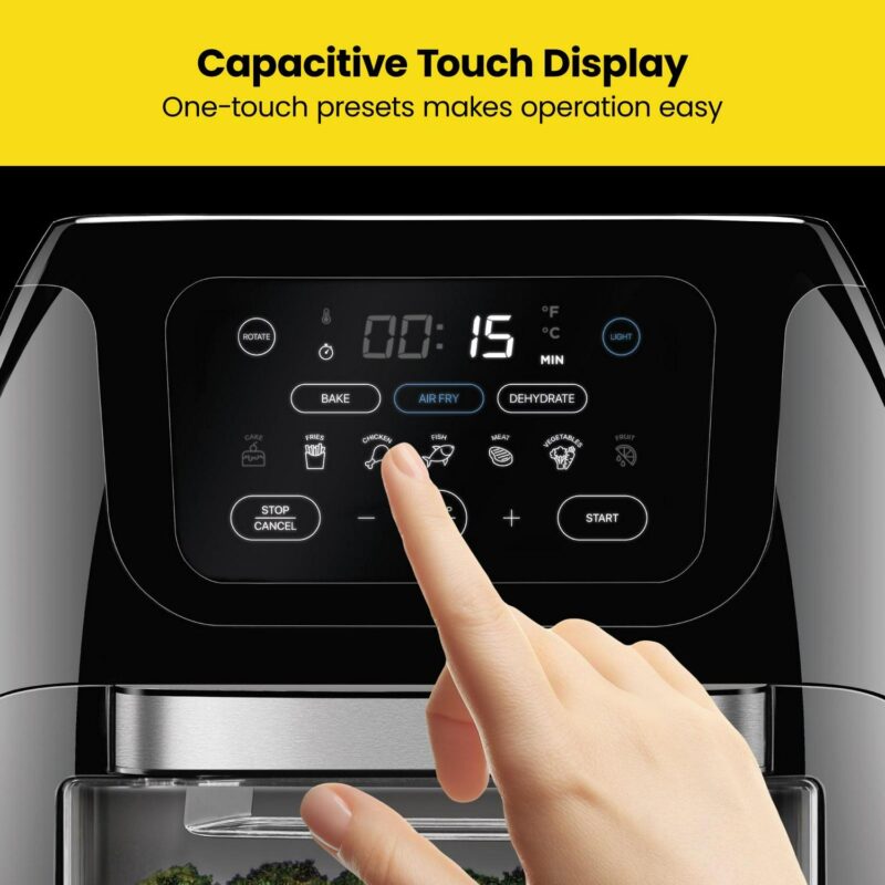 Chefman Multifunctional Digital 10 Qt. Air Fryer+ Rotisserie, Fry, Roast and Bake, 17 Presets - Black, New - Image 6