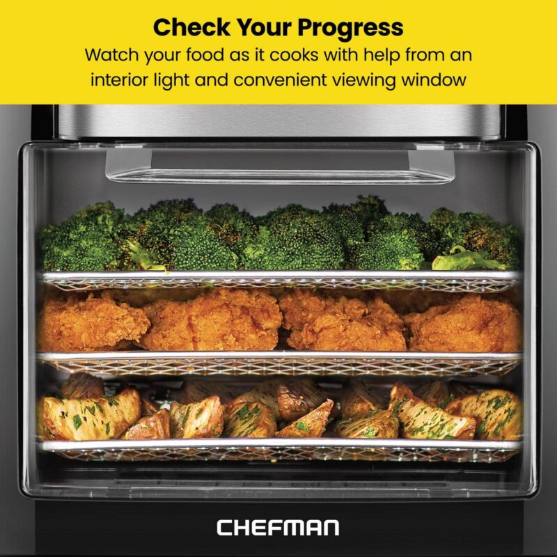 Chefman Multifunctional Digital 10 Qt. Air Fryer+ Rotisserie, Fry, Roast and Bake, 17 Presets - Black, New - Image 7