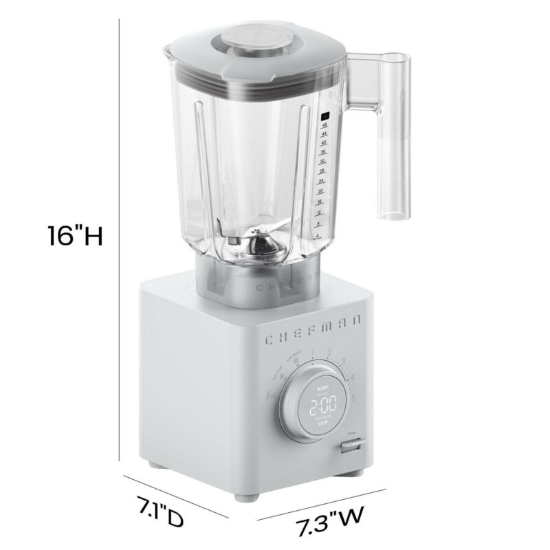 Chefman Obliterator 48 oz Power Blender with Ice Crush and Auto-Blend Technology, Travel Jar and Tamper/Scraper Tool Included - Concrete, New - Image 8