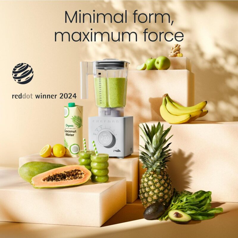 Chefman Obliterator 48 oz Power Blender with Ice Crush and Auto-Blend Technology, Travel Jar and Tamper/Scraper Tool Included - Concrete, New - Image 4