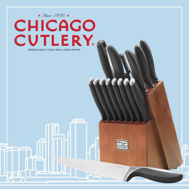 Chicago Cutlery Avondale 16-Piece Kitchen Knife Set with Wood Block - Image 7