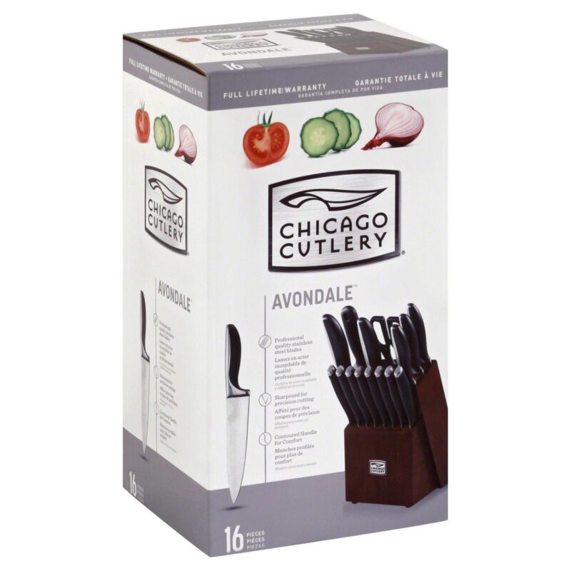 Chicago Cutlery Avondale 16-Piece Kitchen Knife Set with Wood Block - Image 9
