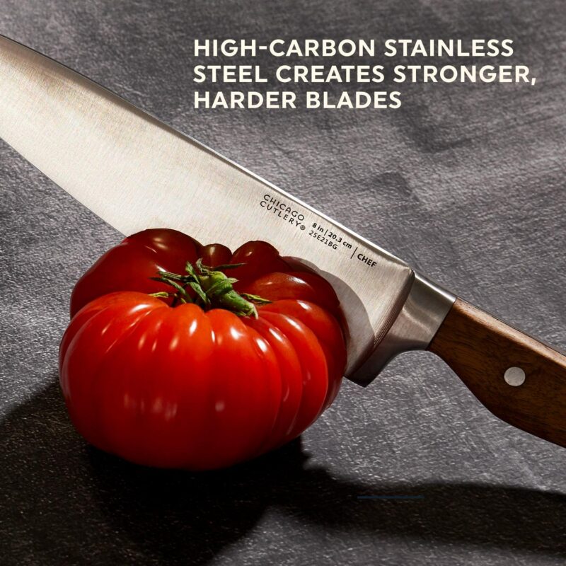 Chicago Cutlery Precision Cut 15-Piece Kitchen Knife Set with Wood Block, Kitchen Shears, and Sharpening Steel - Image 7