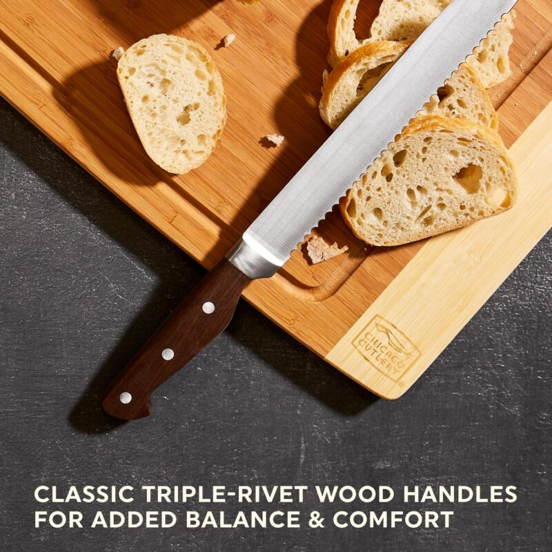 Chicago Cutlery Precision Cut 15-Piece Kitchen Knife Set with Wood Block, Kitchen Shears, and Sharpening Steel - Image 8