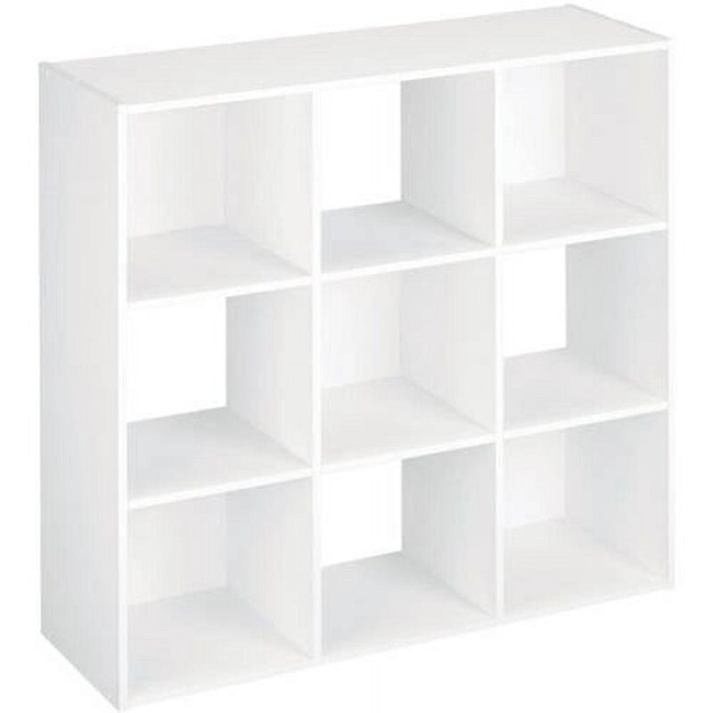 ClosetMaid 9 Cube Wood Stackable Bookcase Display Shelf Organizer, White - Image 2