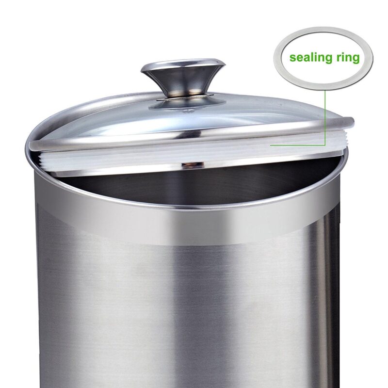 Cooks Standard Stainless Steel Food Jar Storage Canister Set Large 4-Piece, 1.6qt/2.5qt/3.5qt /5qt Airtight Containers with Glass Lid for Tea Coffee Sugar Flour Pantry Kitchen Counter - Image 8