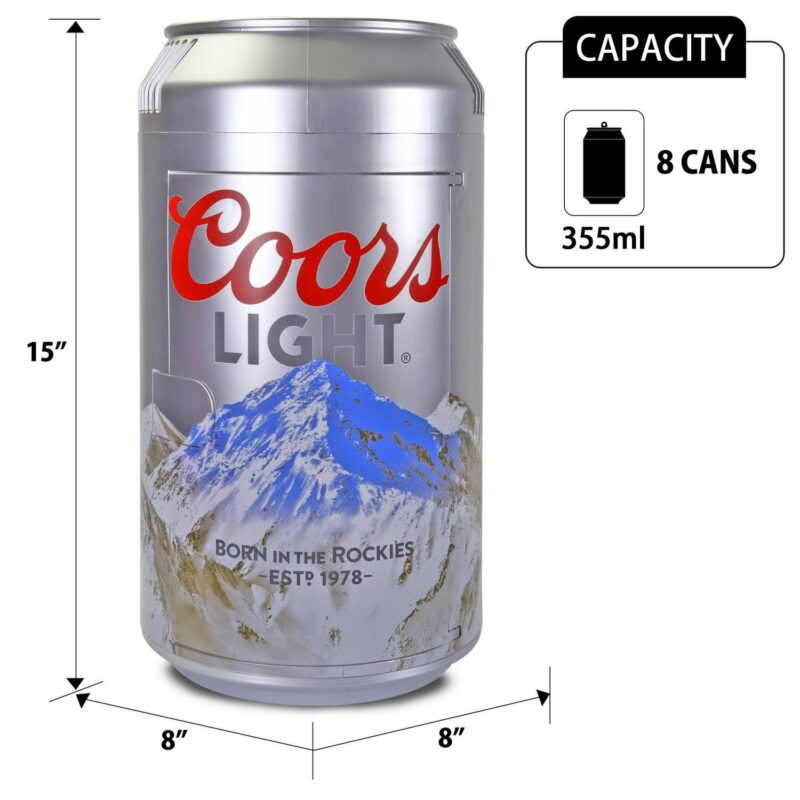 Coors Light 8 Can AC/DC Personal Mini Cooler Portable Mini Fridge Refrigerator - Image 6