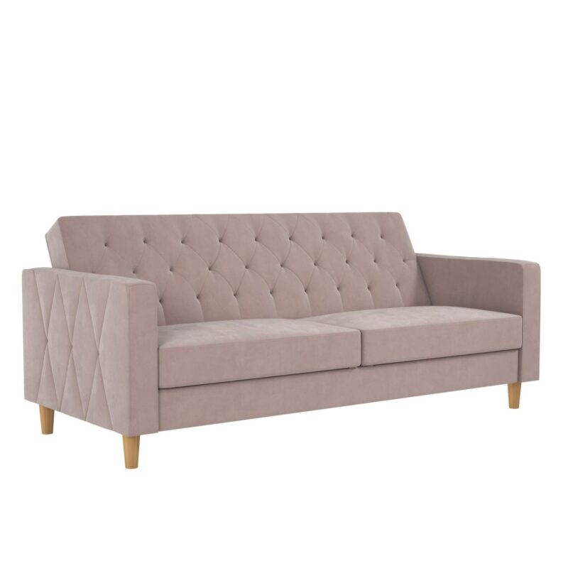 CosmoLiving Liberty Futon with Storage, Blush Velvet - Image 8