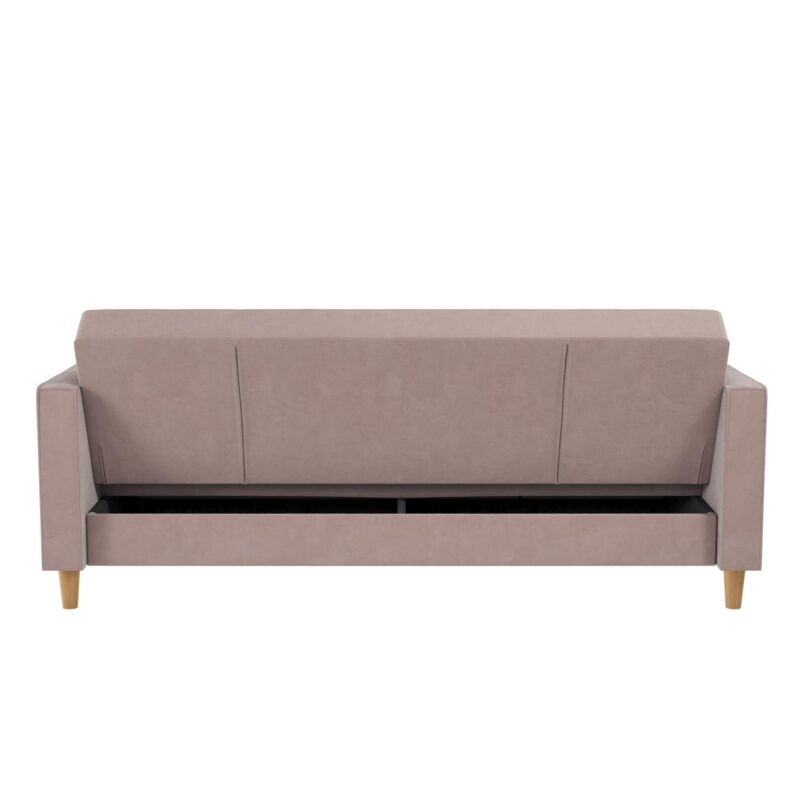 CosmoLiving Liberty Futon with Storage, Blush Velvet - Image 30