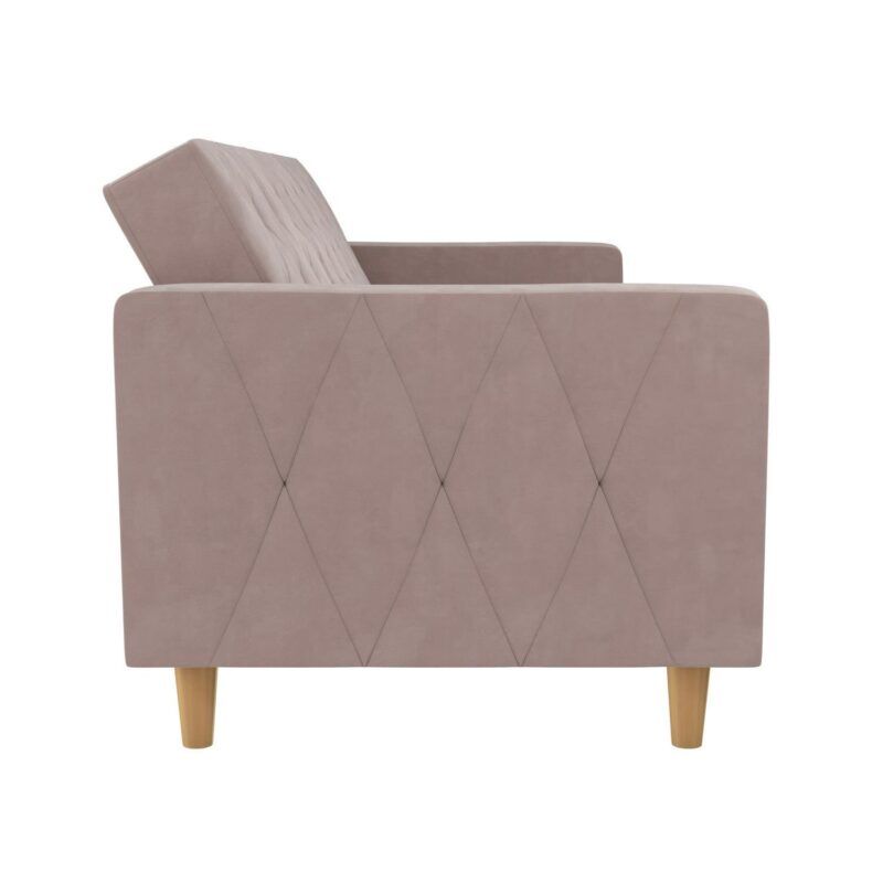 CosmoLiving Liberty Futon with Storage, Blush Velvet - Image 20