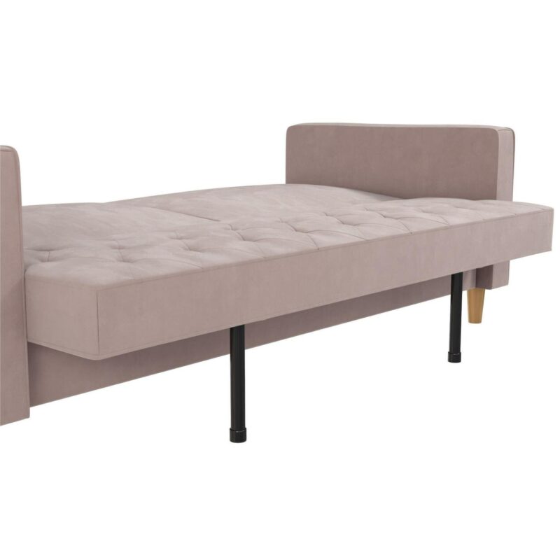 CosmoLiving Liberty Futon with Storage, Blush Velvet - Image 23