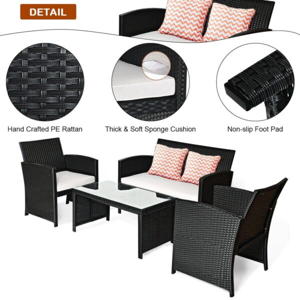 Costway 4PCS Patio R d4ada1e558d8429533b512a15dfe2085