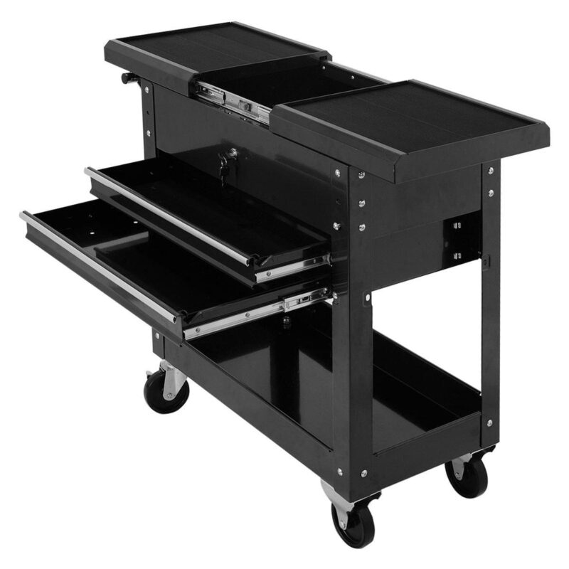 Costway Rolling Mechanics Tool Cart Slide Top Utility Storage Cabinet Organizer 2 Drawer - Image 7