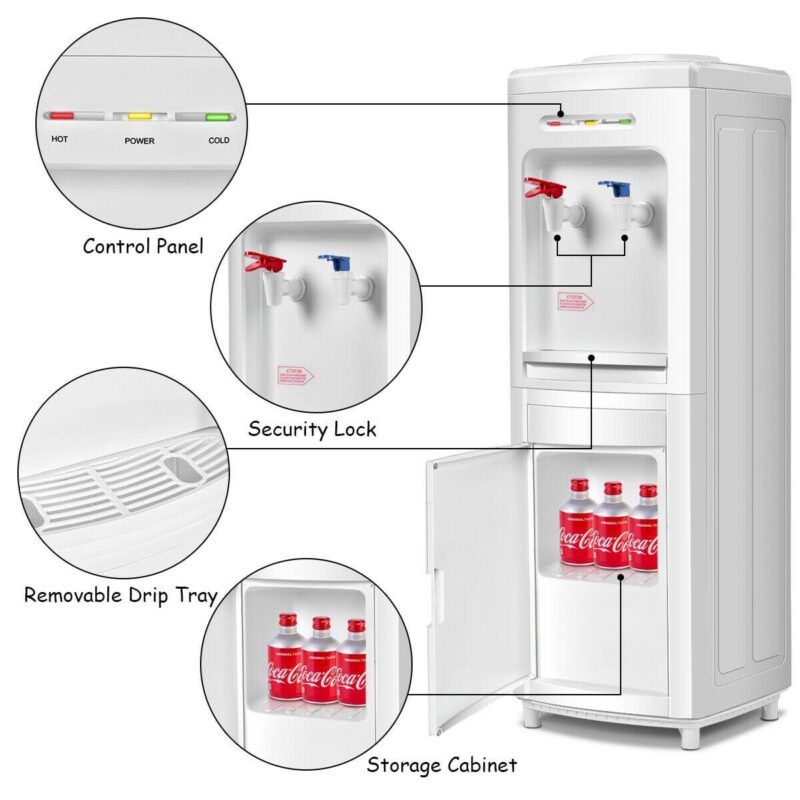 Costway Water Dispenser 5 Gallon Bottle Load Electric Primo Home 33 Inch - Image 8