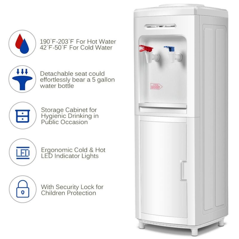 Costway Water Dispenser 5 Gallon Bottle Load Electric Primo Home 33 Inch - Image 6