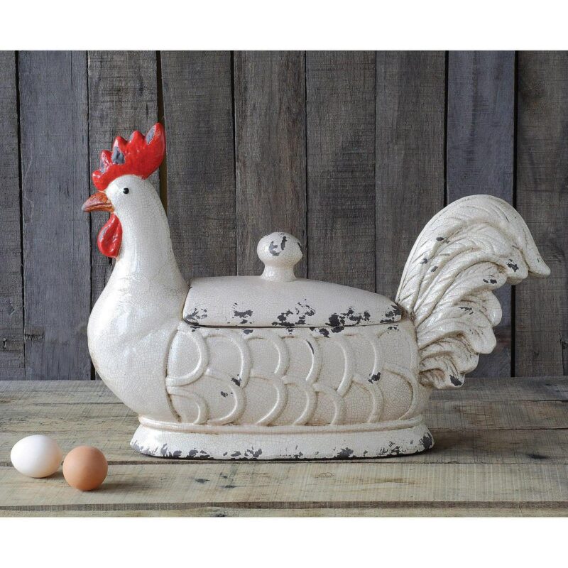 Creative Co-Op Rooster Container with Lid - Image 2