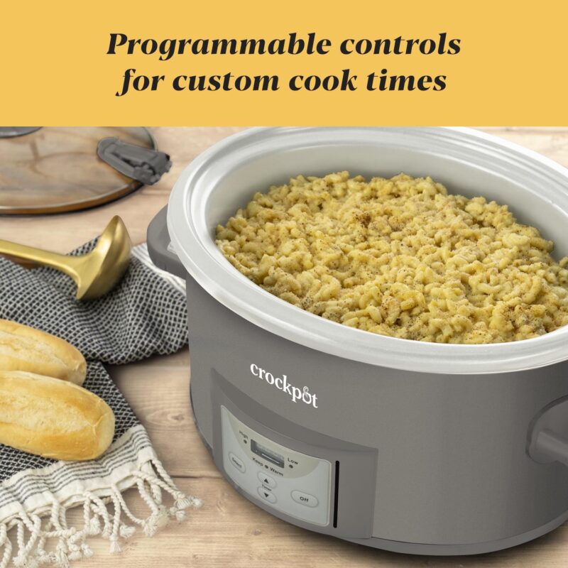 Crock-Pot 7-Quart Cook and Carry Programmable Slow Cooker, Grey - Image 5