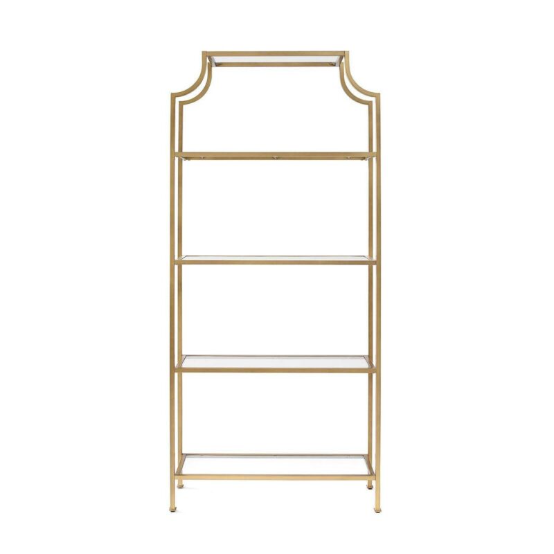 Crosley Furniture Aimee Bookshelf with Glass Shelves, Bookcase Storage - Image 5