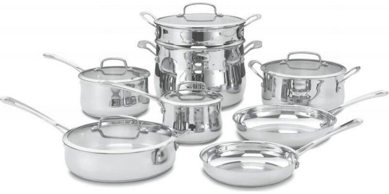 Cuisinart 13 Piece Contour Stainless Steel Cookware Set 44-13