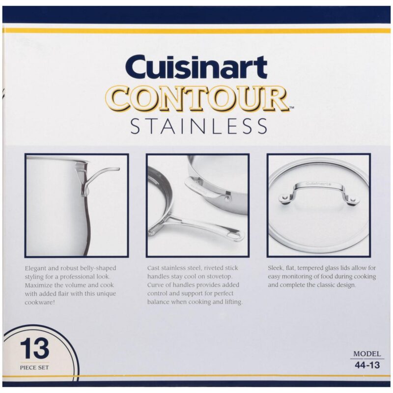 Cuisinart 13 Piece Contour Stainless Steel Cookware Set 44-13 - Image 4