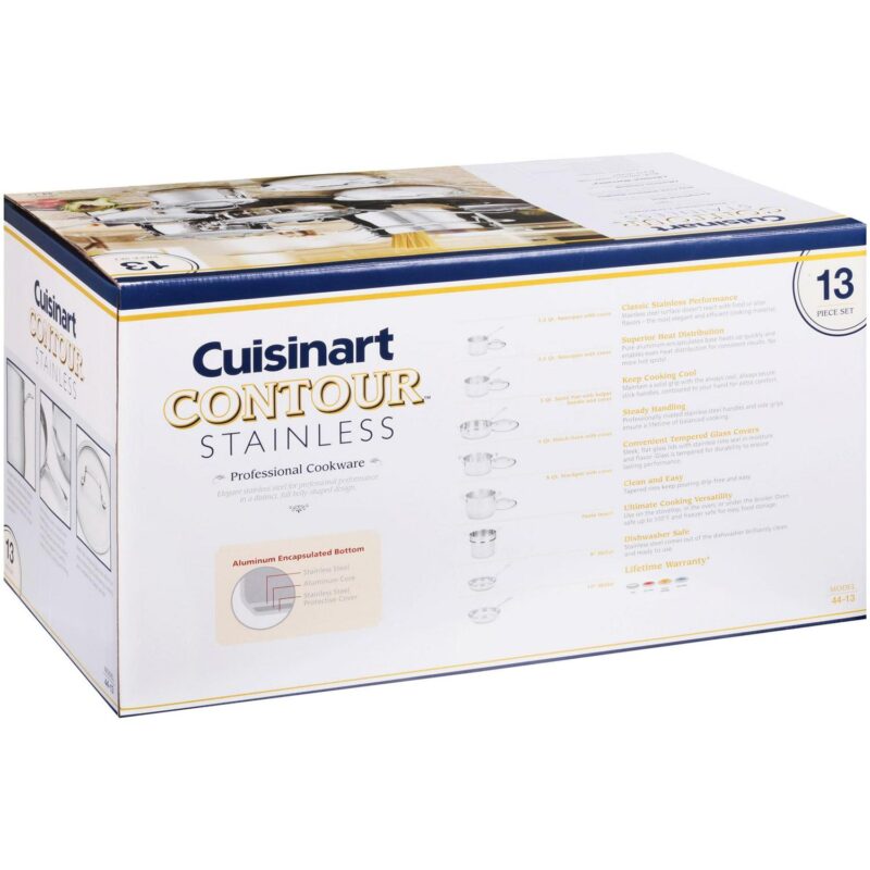 Cuisinart 13 Piece Contour Stainless Steel Cookware Set 44-13 - Image 3