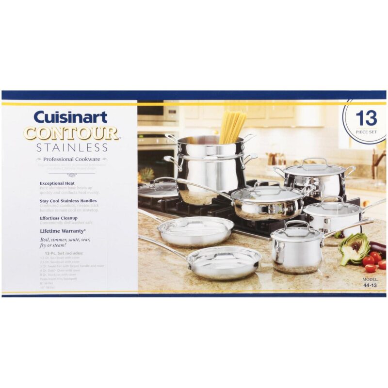 Cuisinart 13 Piece Contour Stainless Steel Cookware Set 44-13 - Image 5