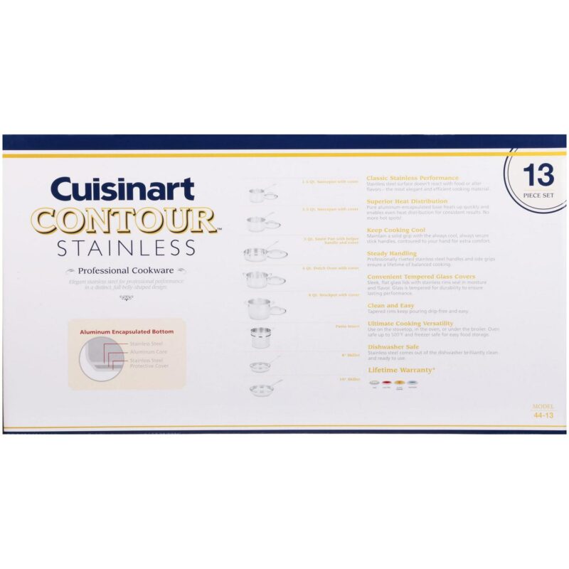 Cuisinart 13 Piece Contour Stainless Steel Cookware Set 44-13 - Image 6