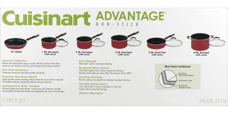 Cuisinart Advantage Non-stick 11 Piece Cookware Set - Image 6