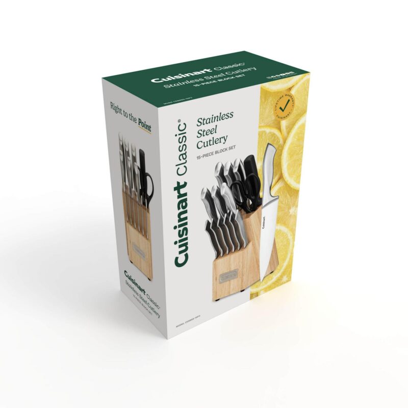 Cuisinart Classic 15pc Stainless Steel Knife Block Set, CE88SS-15P3 - Image 7