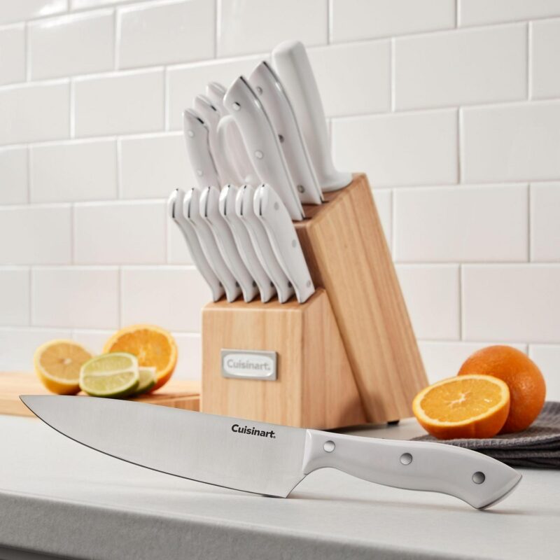 Cuisinart Classic 15pc White Triple Rivet Knife Block Set, CEW3R-15P3 - Image 6