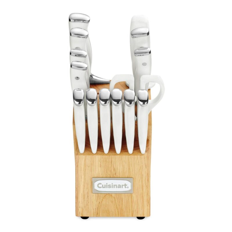 Cuisinart Classic Forged White Triple Rivet Knife Block Set, C77WTR-15P3 - Image 2