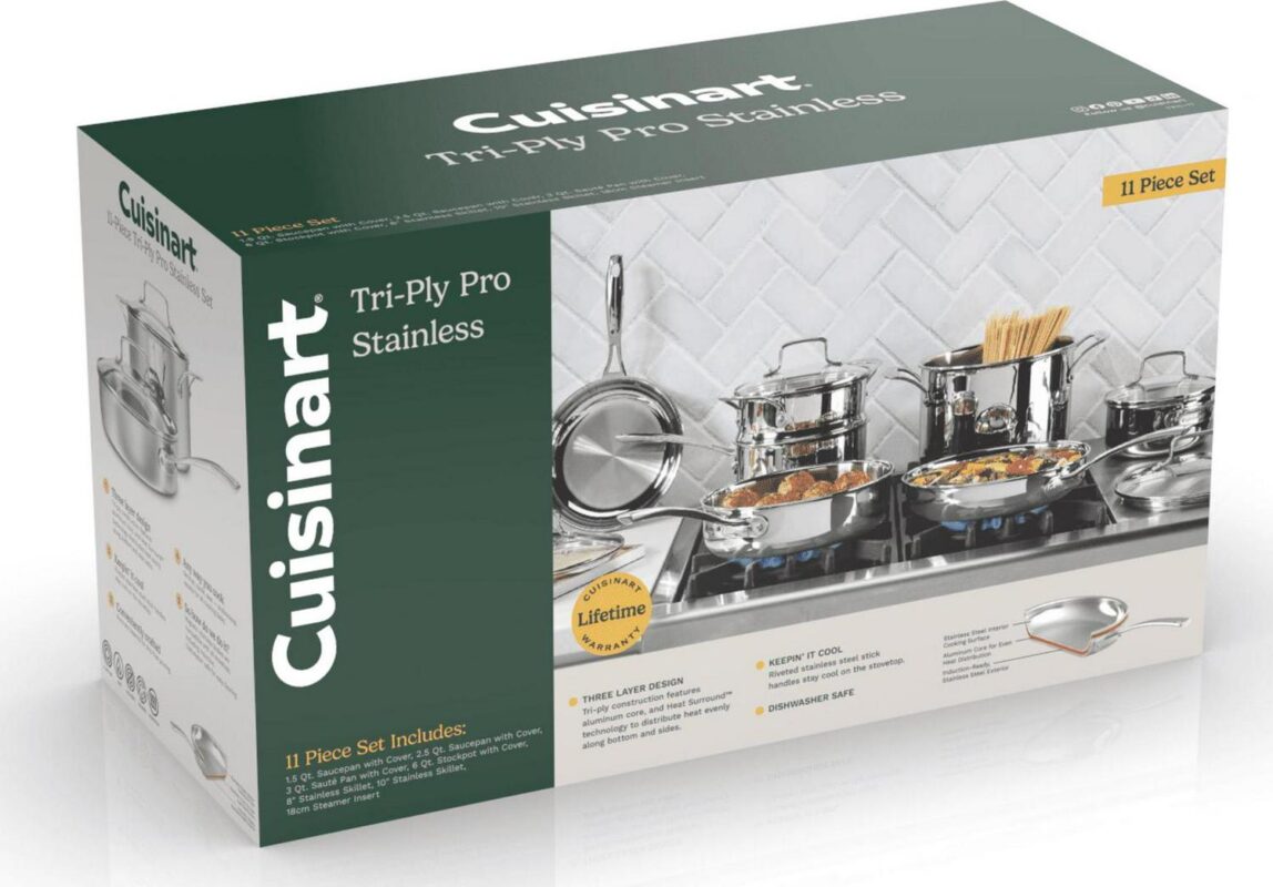 Cuisinart Tri-Ply Pro Stainless 11-Piece Cookware Set, TPC-11 - Image 8
