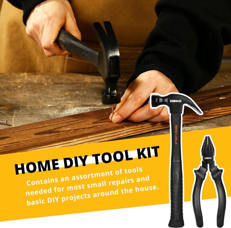 DEKO 150 Piece Tool Set, General Household Hand Tool Kit, Home Repair Tool Kit with Plastic Toolbox Storage Case for DIY Project, Home Maintenance - Image 5