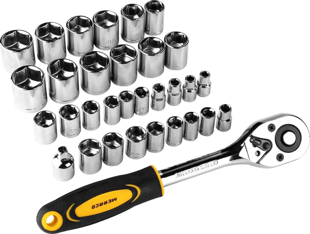 DEKO 198 Piece Home Repair Tool Kit, Wrench Plastic Toolbox with General Household Hand Tool Set - Image 3