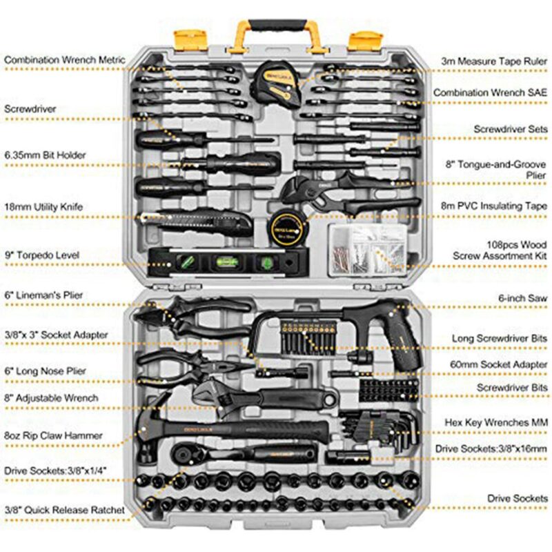 DEKO 218 Pcs Professional Mechanics Tool Kit Automotive Hand Tool Set - Image 2