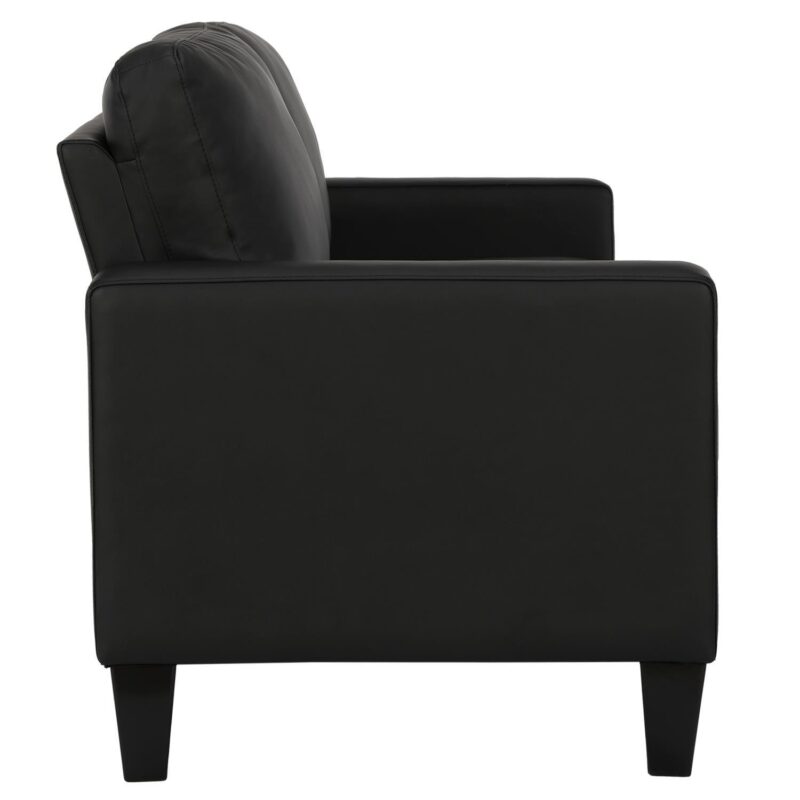 DHP Bridgette Track Arm Sofa and Couch, Living Room Furniture, Black - Image 2