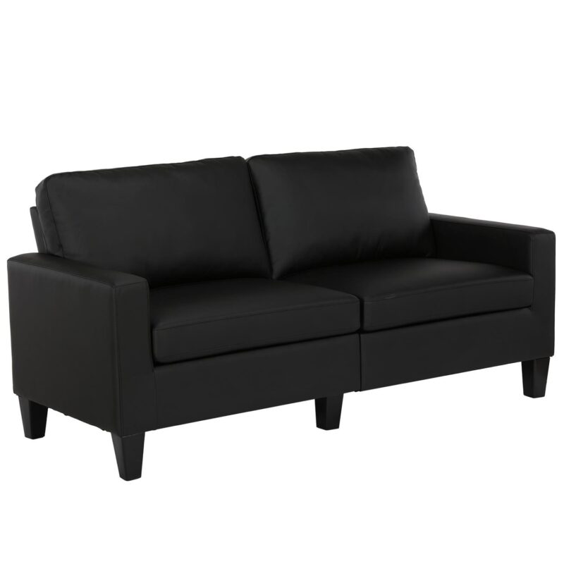 DHP Bridgette Track Arm Sofa and Couch, Living Room Furniture, Black - Image 6