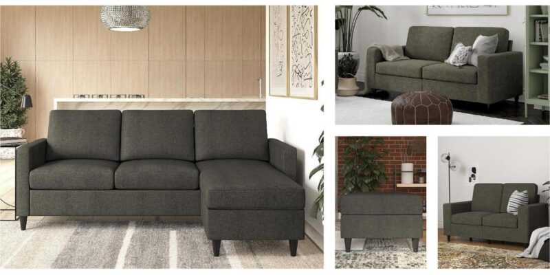 DHP Cooper Loveseat 2 Seater Sofa, Gray Linen - Image 22