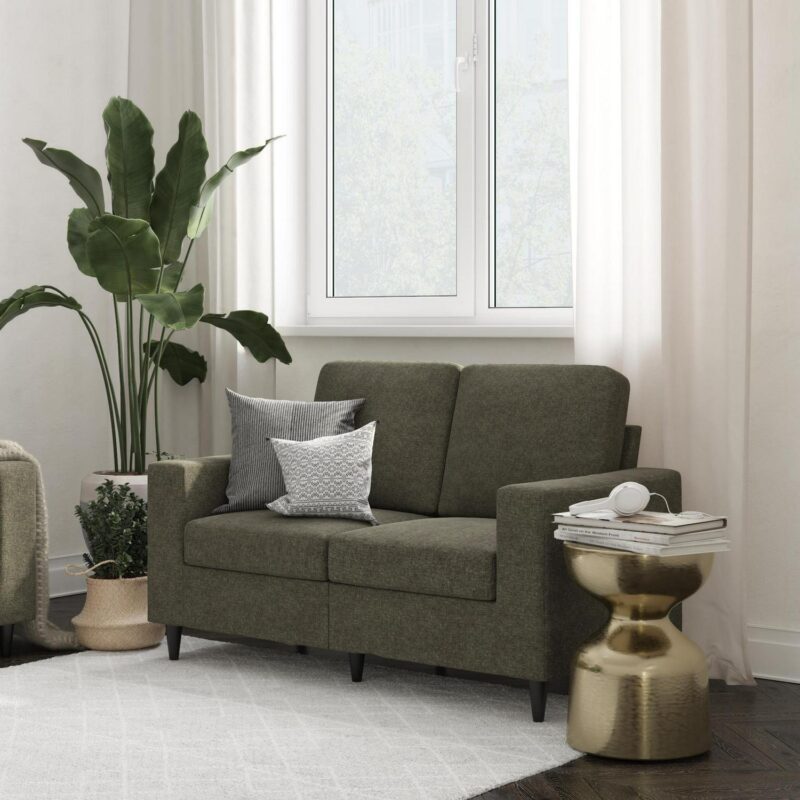 DHP Cooper Loveseat 2 Seater Sofa, Gray Linen - Image 20