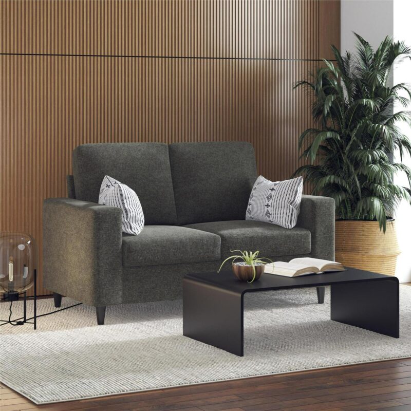 DHP Cooper Loveseat 2 Seater Sofa, Gray Linen - Image 4