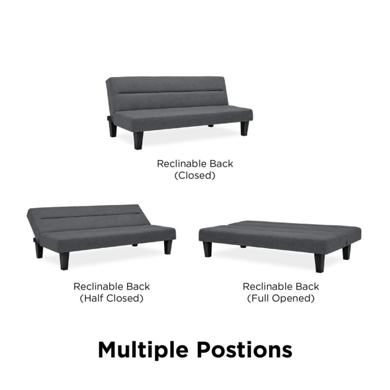 DHP Kebo Futon with Microfiber Cover, Gray Microfiber - Image 7