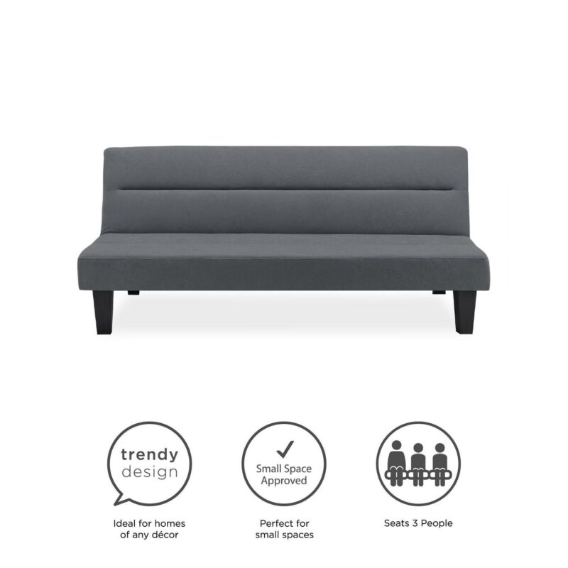 DHP Kebo Futon with Microfiber Cover, Gray Microfiber - Image 9