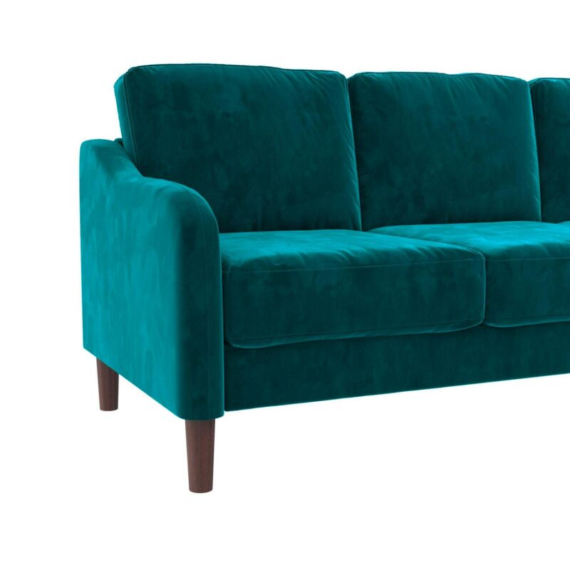 DHP Marbella 3-Seater Sofa Couch, Living Room Furniture, Green Velvet - Image 12