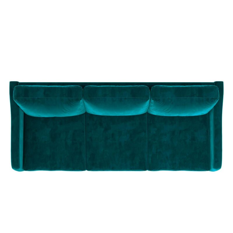 DHP Marbella 3-Seater Sofa Couch, Living Room Furniture, Green Velvet - Image 15