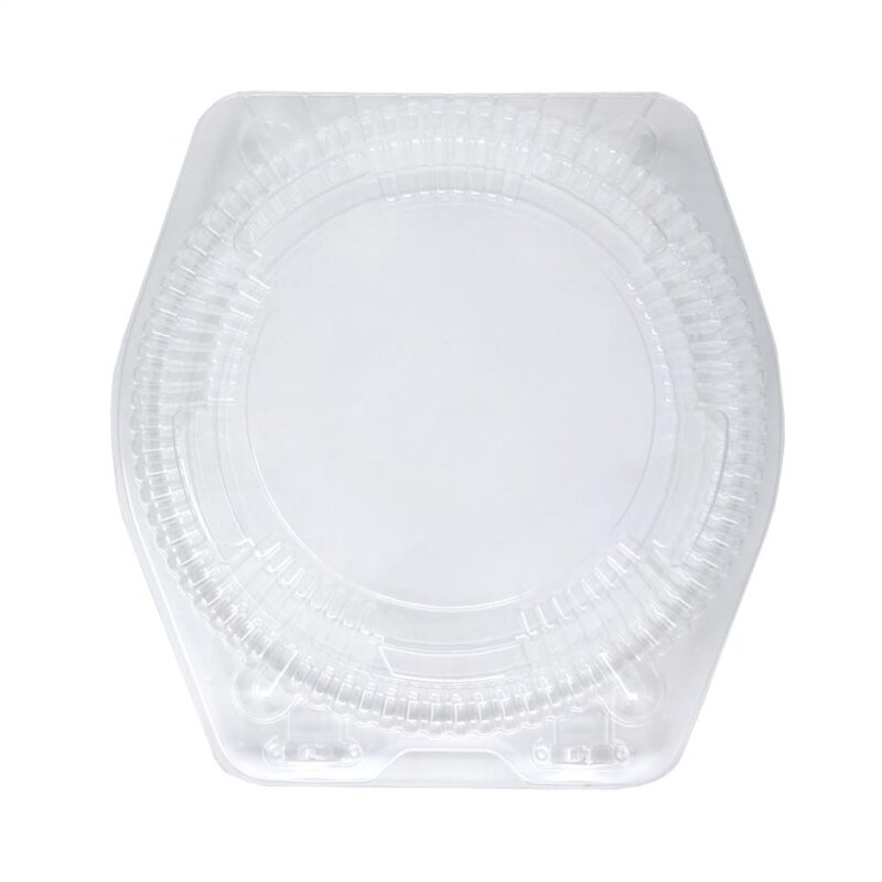 Detroit Forming 10  Pie Container LBH-111 Clear OPS Plastic Hinged Locking Lid Shallow Dome Food | 100/Case - Image 5
