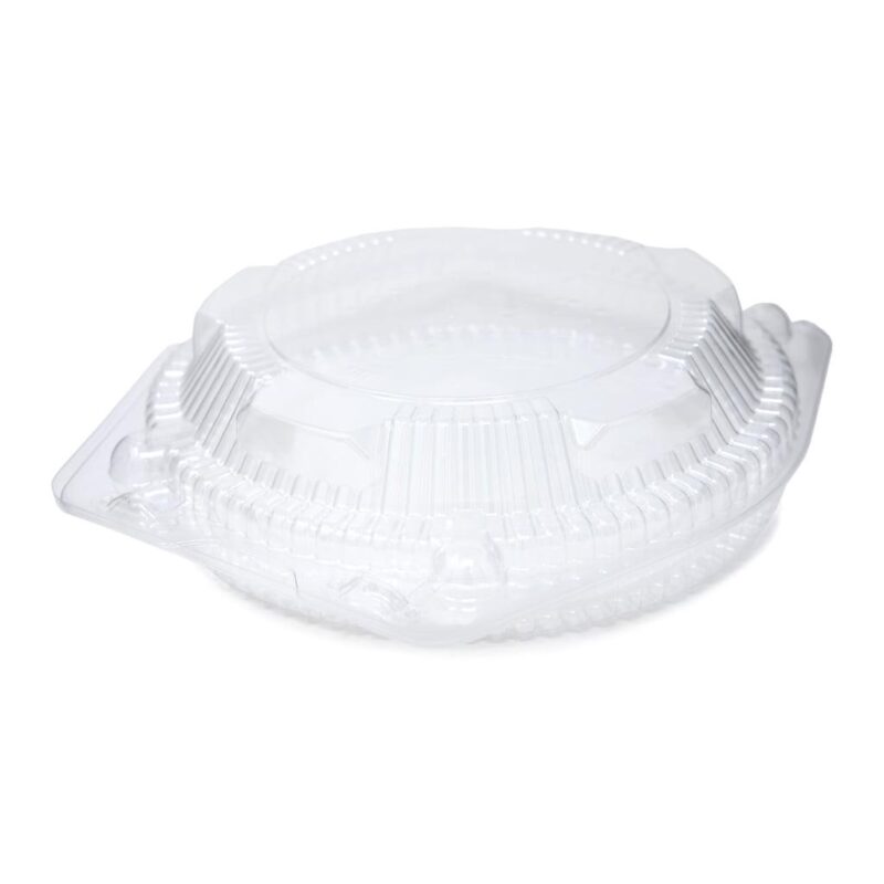 Detroit Forming 10  Pie Container LBH-111 Clear OPS Plastic Hinged Locking Lid Shallow Dome Food | 100/Case - Image 6